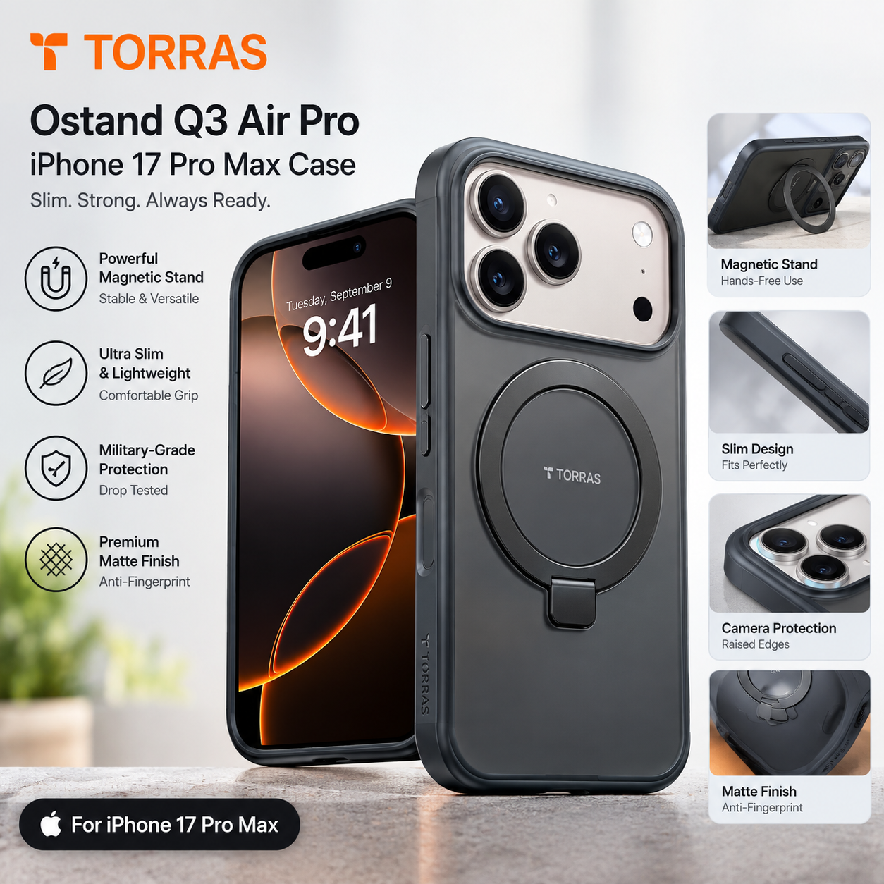 TORRAS Ostand Q3 Air Pro iPhone 17 Pro Max Case Review
